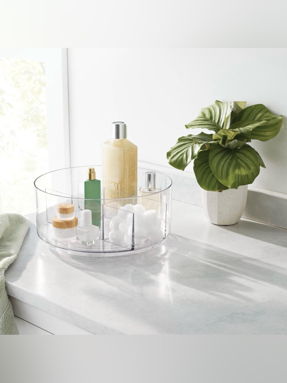BRIGHTROOM ACRYLIC SPINNING MAKEUP ORGANIZER - CLEAR (NEW WITH TAGS)